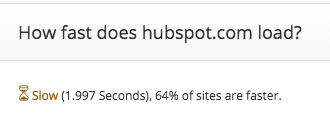 来自alexa的hubspot网站速度报告